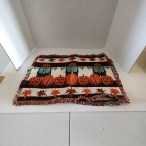 Halloween Pumpkin and Scarecrow Tapestry